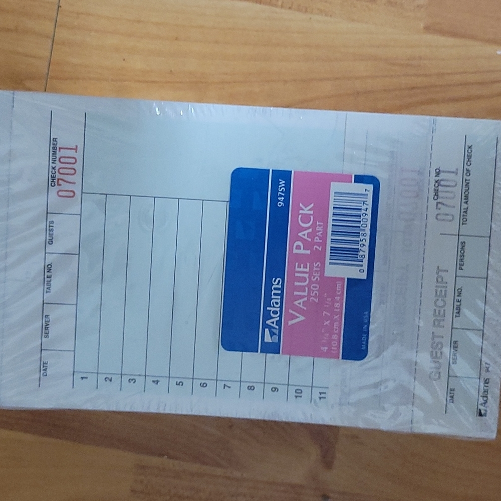 Restaurant receipts. Checks ✔ ✅ 250 sets 2 part